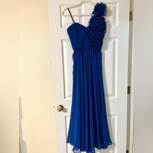 One shoulder blue dress, only worn once